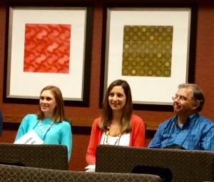 Laura McHugh in matching orange